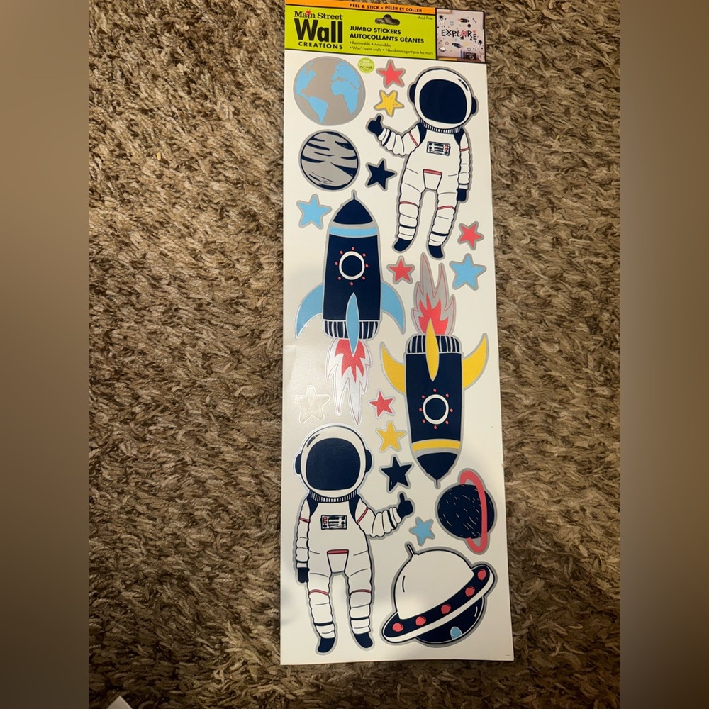 Space Themed vinyl wall Sticker Set